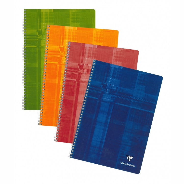 Clairefontaine Wirebound Notebook - French ruled 60 sheets - 6 3/4 x 8 3/4 - Assorted