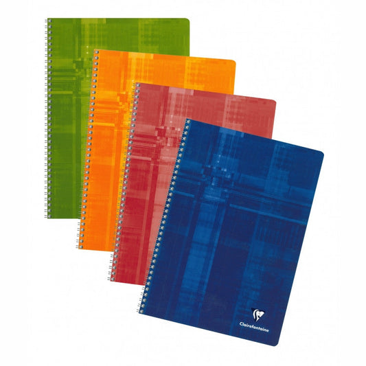 Clairefontaine Wirebound Notebook - French ruled 60 sheets - 6 3/4 x 8 3/4 - Assorted