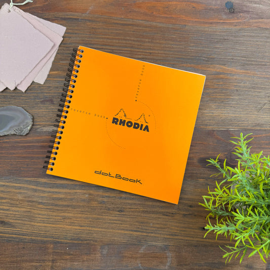 Rhodia Reverse Book - Dot 80 sheets - 8 1/4 x 8 1/4 - Orange cover