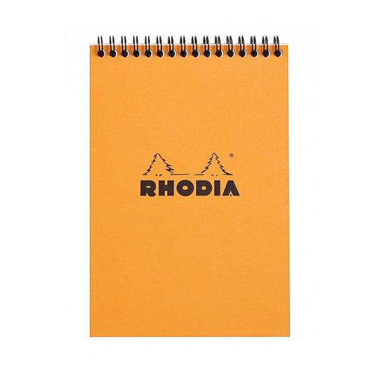 Rhodia Wirebound Notepad - Graph 80 sheets - 6 x 8 1/4 - Orange cover