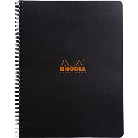 Rhodia Wirebound Notebook - Graph 80 sheets - 9 x 11 3/4 - Black cover